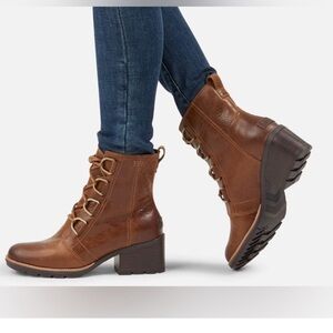 Sorel Tan Lace-Up Suede Ankle Boot. Cate boots